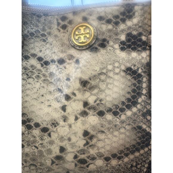 Tory Burch Robinson Mini Snake Embossed Double Zip Tote Bag - Picture 15 of 16